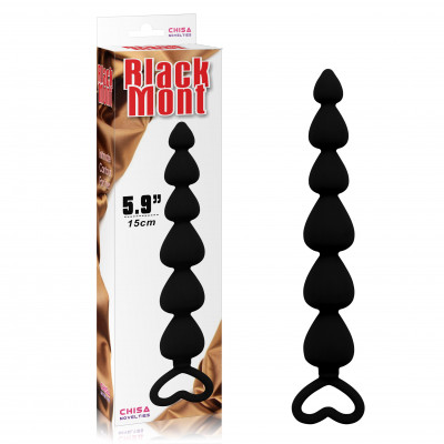 DILDO ANALE CON PERLINE DELL'AMORE "BLACK MONT" - 15 CM