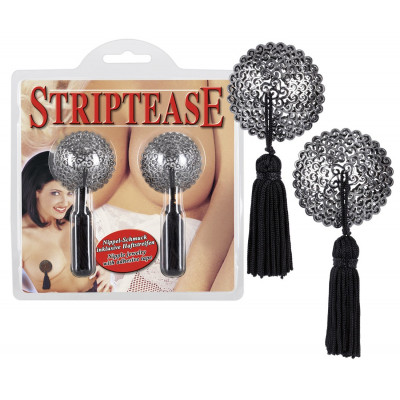 COPRICAPEZZOLI CON PERLE E CATENINA "STRIPTEASE" NERO